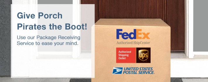 Give Porch Pirates the Boot! Use our Package Receiving Service to ease your mind.